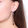 image:imageSkull and Rose Earrings Design with Smoked Quartz Teardrop