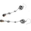 image:imageSkull and Rose Earrings Design with Smoked Quartz Teardrop