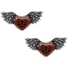 image:imageControse Red Winged Heart with Keyhole Earrings