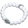 image:imageControse WomensMens SilverToned Stainless Steel Skull and White Stones Bracelet 67