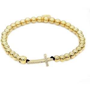 image:imageControse Beaded Stretch Crose amp Skull BraceletGold