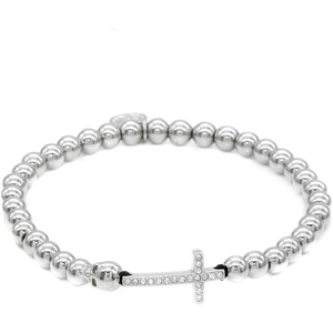 image:imageControse Beaded Stretch Crose amp Skull BraceletSteel