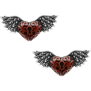 image:imageControse Red Winged Heart with Keyhole Earrings
