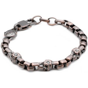 image:imageControse Skull Bracelet Copper Skull Box Chain Bracelet
