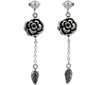 image:imageControse Vintage Rose Flower Dangling Leaf Earrings