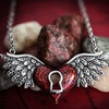 image:imageControse Angel Wings Heart Necklace Red With Keyhole 316L Stainless Steel