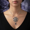 image:imageControse Antiique SilverToned Stainless Steel Forget Me Knot  Knot with Stones Necklace
