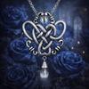 image:imageControse Antiique SilverToned Stainless Steel Forget Me Knot  Knot with Stones Necklace