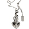 image:imageControse Antiique SilverToned Stainless Steel Ipyro  Flames and Dangling Hear Necklace
