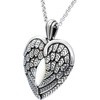 image:imageControse Antique Stainless Steel Winged Heart Necklace with Mother of Pearl Elegance