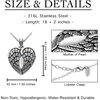 image:imageControse Antique Stainless Steel Winged Heart Necklace with Mother of Pearl Elegance