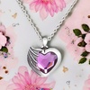 image:imageControse Bat Wing Heart Necklace  Fuchsia Crystal
