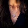 image:imageControse Bat Wing Heart Necklace  Fuchsia Crystal
