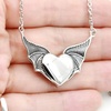 image:imageControse Bat Wing Heart Necklace with Purple Crystal  Gothic amp Fantasy Jewelry for Women