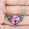 image:imageControse Bat Wing Heart Necklace with Purple Crystal  Gothic amp Fantasy Jewelry for Women