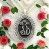 image:imageControse Black Cat Cameo Pendant Necklace  Victorian Gothic Jewelry for Women Cat Lover