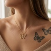 image:imageControse Golden Butterfly Necklace  24K GoldPlated Jewelry w Crystals