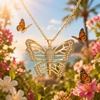 image:imageControse Golden Butterfly Necklace  24K GoldPlated Jewelry w Crystals