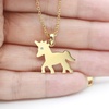 image:imageControse Golden Unicorn Necklace  24K GoldPlated Jewelry w Clear Crystal