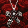 image:imageControse Gothic Rose Necklace for Women Crystal Flower Pendant with Tentacle Design 316L Stainless Steel Dark Aesthetic Jewelry Unique Gift for Her