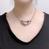 image:imageControse Hand with rose necklace love pendant with 16  18 Adjustable Chain Necklace 316L Stainless SteelWithout Rose
