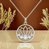 image:imageControse Lotus Necklace with Clear Crystals  Flower of Life