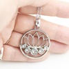 image:imageControse Lotus Necklace with Clear Crystals  Flower of Life