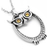 image:imageControse Owl Birthstone Necklace  Stainless Steel Pendant with Crystals and 27 Chain01Jan Darker Red