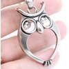 image:imageControse Owl Necklace Watchful Owl Bird Pendant Adorned with Clear Crystals