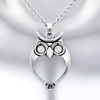image:imageControse Owl Necklace Watchful Owl Bird Pendant Adorned with Clear Crystals