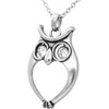 image:imageControse Owl Necklace Watchful Owl Bird Pendant Adorned with Clear Crystals