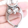 image:imageControse Owl Necklace Watchful Owl Bird Pendant Adorned with Clear Crystals