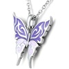 image:imageControse Purple Butterfly Necklace  Stainless Steel Pendant with Epoxy Detailing