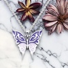 image:imageControse Purple Butterfly Necklace  Stainless Steel Pendant with Epoxy Detailing