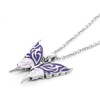 image:imageControse Purple Butterfly Necklace  Stainless Steel Pendant with Epoxy Detailing