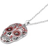 image:imageControse Red Sugar Skull Necklace with two Jet Hematite Crystals  Muerte Roja