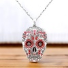 image:imageControse Red Sugar Skull Necklace with two Jet Hematite Crystals  Muerte Roja