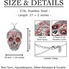 image:imageControse Red Sugar Skull Necklace with two Jet Hematite Crystals  Muerte Roja