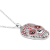 image:imageControse Red Sugar Skull Necklace with two Jet Hematite Crystals  Muerte Roja
