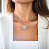 image:imageControse Ribcage Necklace  Heart Pendant Design with Crystal