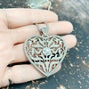 image:imageControse SilverPlated Hollow Filigree Heart Necklace with Clear Crystals