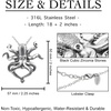image:imageControse SilverToned Stainless Steel Black eyed Octopus Necklace with Pendant 18  20 Adjustable Chain