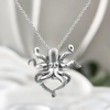 image:imageControse SilverToned Stainless Steel Black eyed Octopus Necklace with Pendant 18  20 Adjustable Chain
