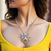 image:imageControse SilverToned Stainless Steel Black eyed Octopus Necklace with Pendant 18  20 Adjustable Chain