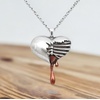 image:imageControse SilverToned Stainless Steel Bleeding Heart Necklace with Pendant