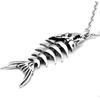 image:imageControse SilverToned Stainless Steel Fish Bones Necklace with Pendant 17  19 Adjustable Chain