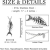 image:imageControse SilverToned Stainless Steel Fish Bones Necklace with Pendant 17  19 Adjustable Chain
