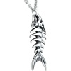 image:imageControse SilverToned Stainless Steel Fish Bones Necklace with Pendant 17  19 Adjustable Chain