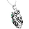 image:imageControse SilverToned Stainless Steel Garden of Life Skull Rose Butterfly Necklace