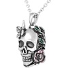 image:imageControse SilverToned Stainless Steel Garden of Life Skull Rose Butterfly Necklace